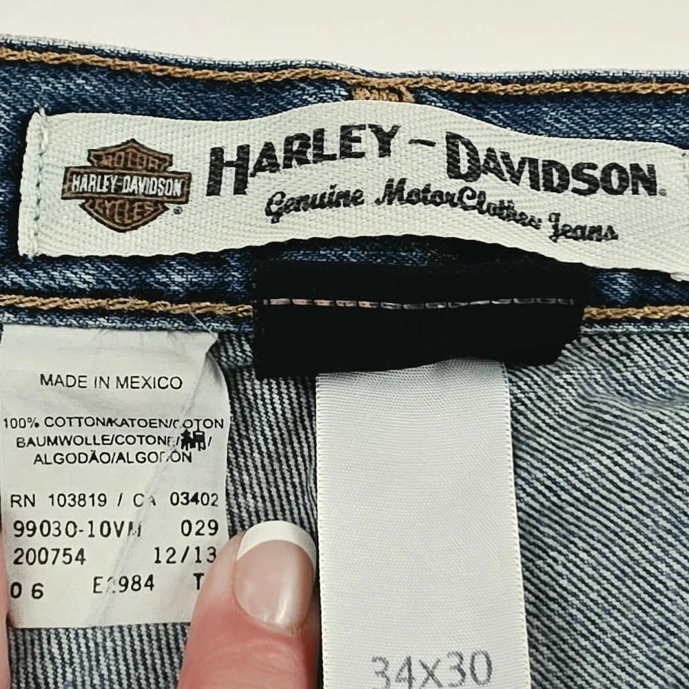 Harley-Davidson Jeans Mens 34x30 Blue Vintage Biker Motorcycle 90s Style Moto